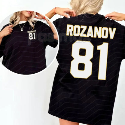 Hollander Rozanov Hockey Double-Sided T-Shirt - Heated Rivalry 2-Sided Graphic Tee, Ilya & Shane Hockey Romance Shirt, Bookish Fan Jersey Style Apparel