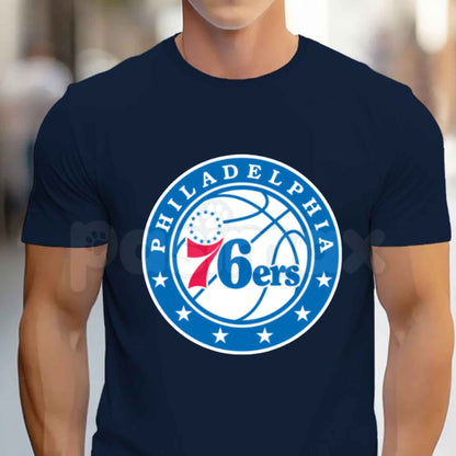 Philadelphia 76ers Logo Graphic T-Shirt – Official Philly Sixers NBA Basketball Unisex Cotton Tee