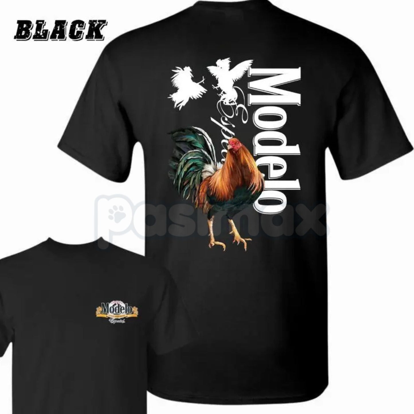 Vintage Style Modelo Rooster T-Shirt - Iconic Mexican Cockfight Graphic, Bold Beer Culture Apparel, Retro Dynamic Men's Statement Tee