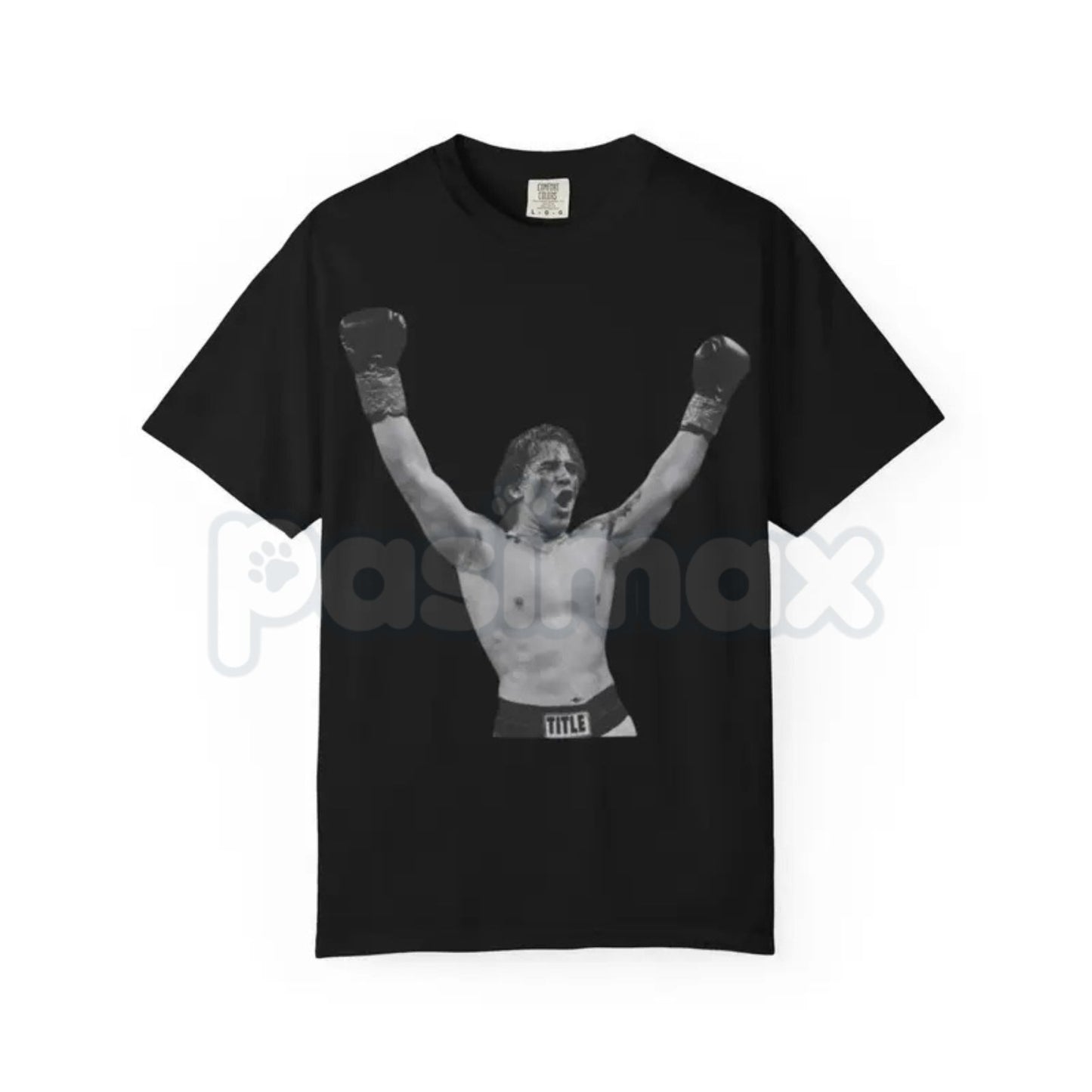 Comfort Colors® Victory Pose Boxing T-Shirt – Retro Hand-Drawn Boxer Illustration, Vintage Sports Aesthetic Tee, Motivational Fighter Gift for Him & Her
