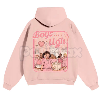 Unisex “Boys...Ugh!” 90s Movie Quote Hoodie – Funny Valentine's Streetwear Pullover, Retro Y2K Aesthetic Graphic Hoodie