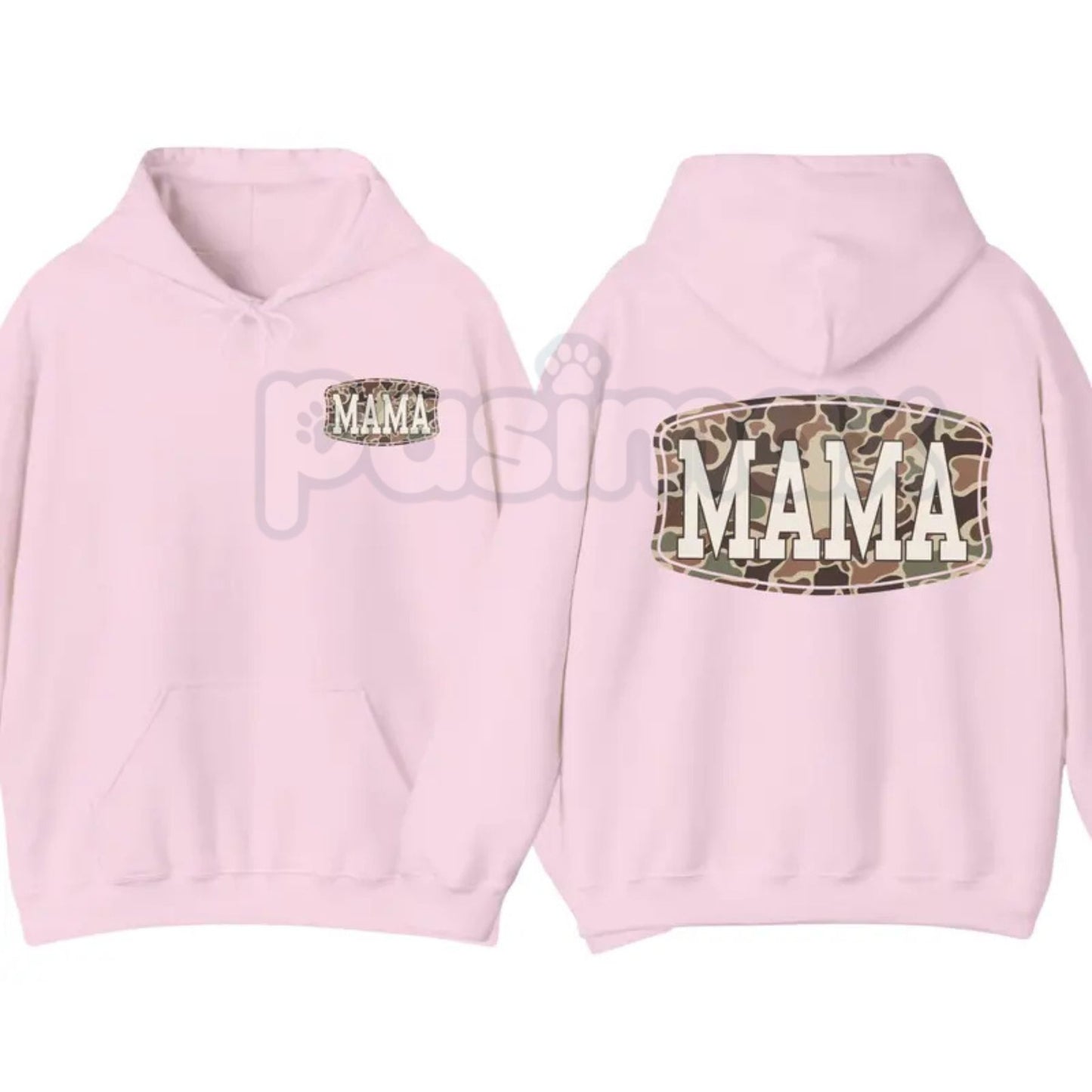 Camo Mama 2-Sided Hoodie – Rugged Outdoor Mom Pullover, Hunting & Country Aesthetic Streetwear, Double-Sided Graphic Sweatshirt