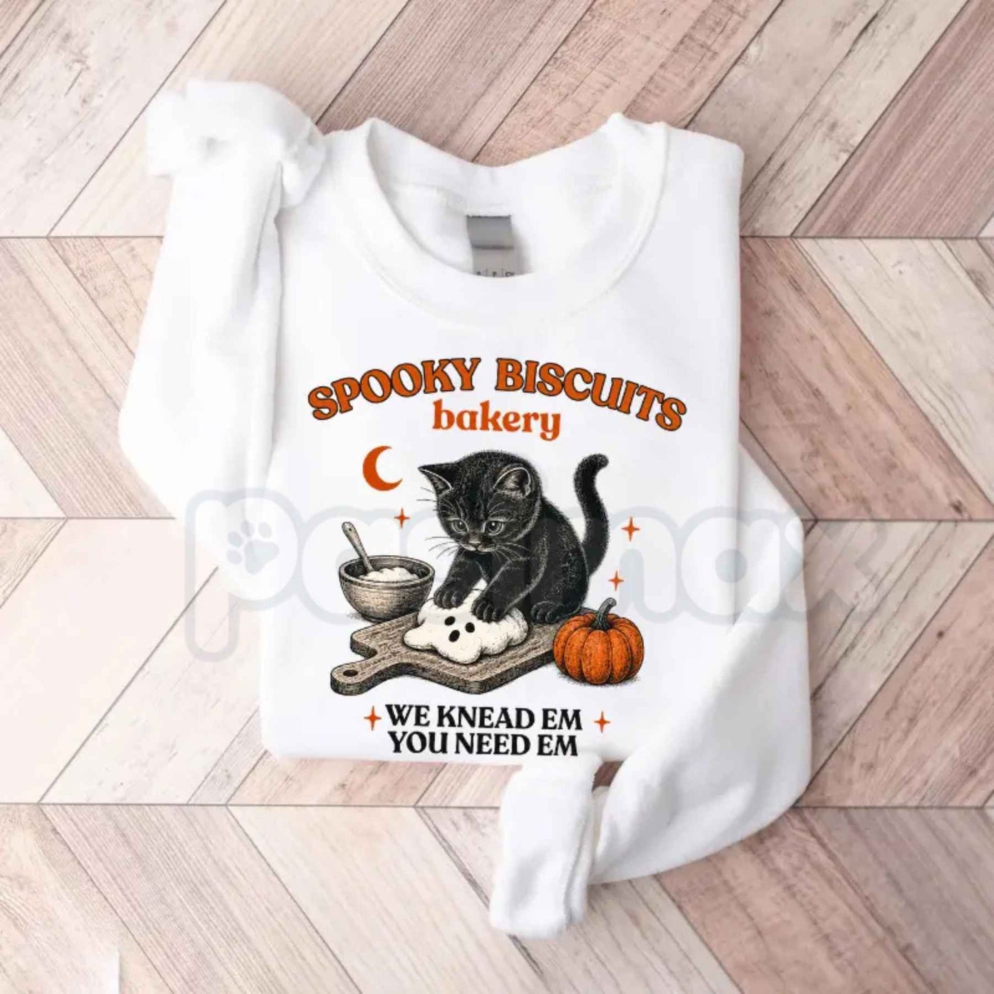 Kitty Biscuits Sweatshirt | Spooky Season Black Cat Halloween Crewneck
