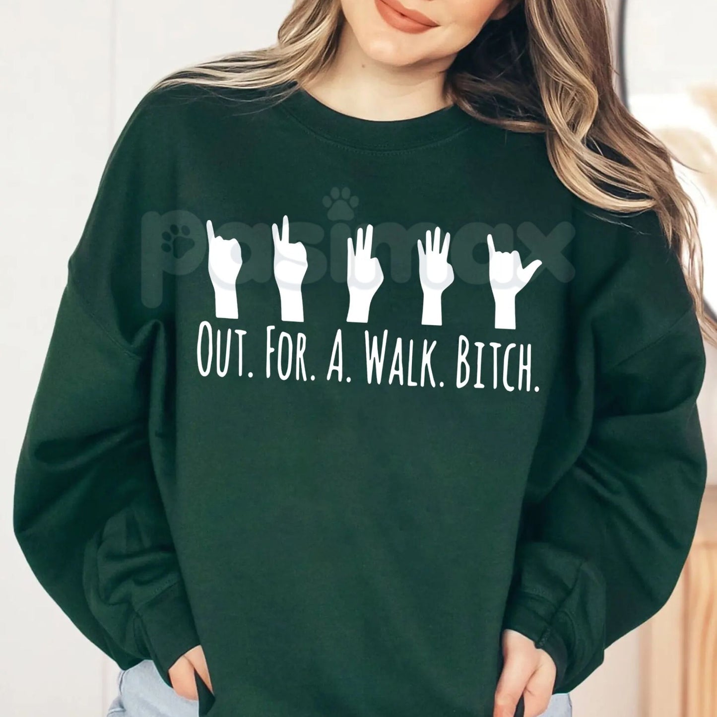 Buffy The Vampire Slayer Sweatshirt | Out For A Walk Btch Spike Crewneck | Retro 90s TV Show Jumper | Sunnydale High Graphic Pullover | Sassy Vampire Quote Shirt | Vintage Horror Aesthetic Top