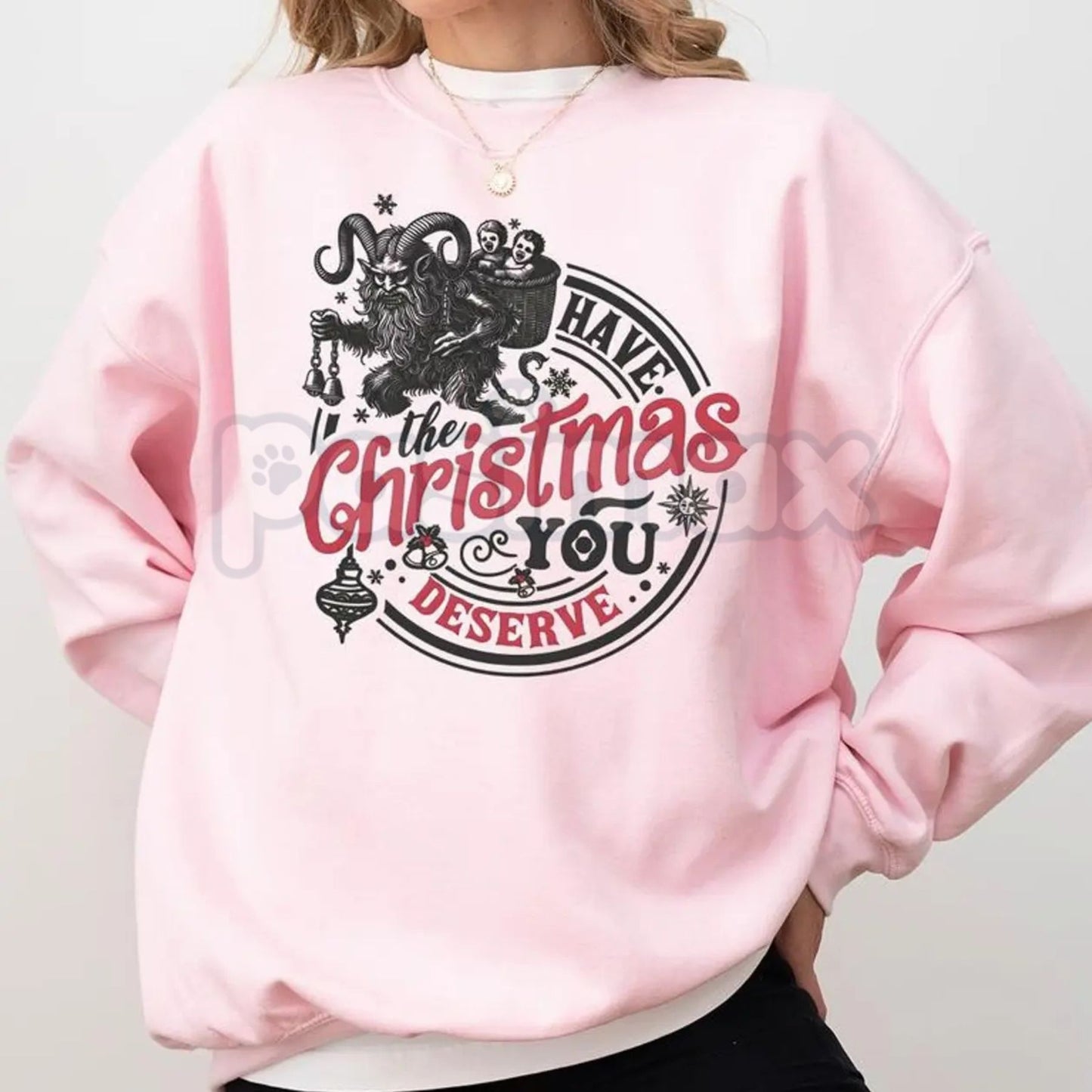 Krampus Christmas Sweatshirt | Sarcastic Funny Krampusnacht Jumper | Spooky Gothic Holiday Crewneck | Alternative Xmas Gift