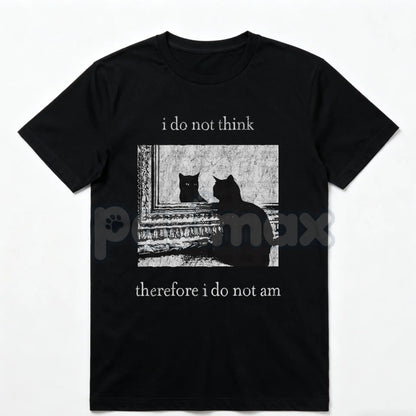 "I Do Not Think Cat Tee" Goth Clothing - Funny Graphic 90s Vintage T-Shirt, Men's Trendy Alt Style, Unisex Meme Apparel