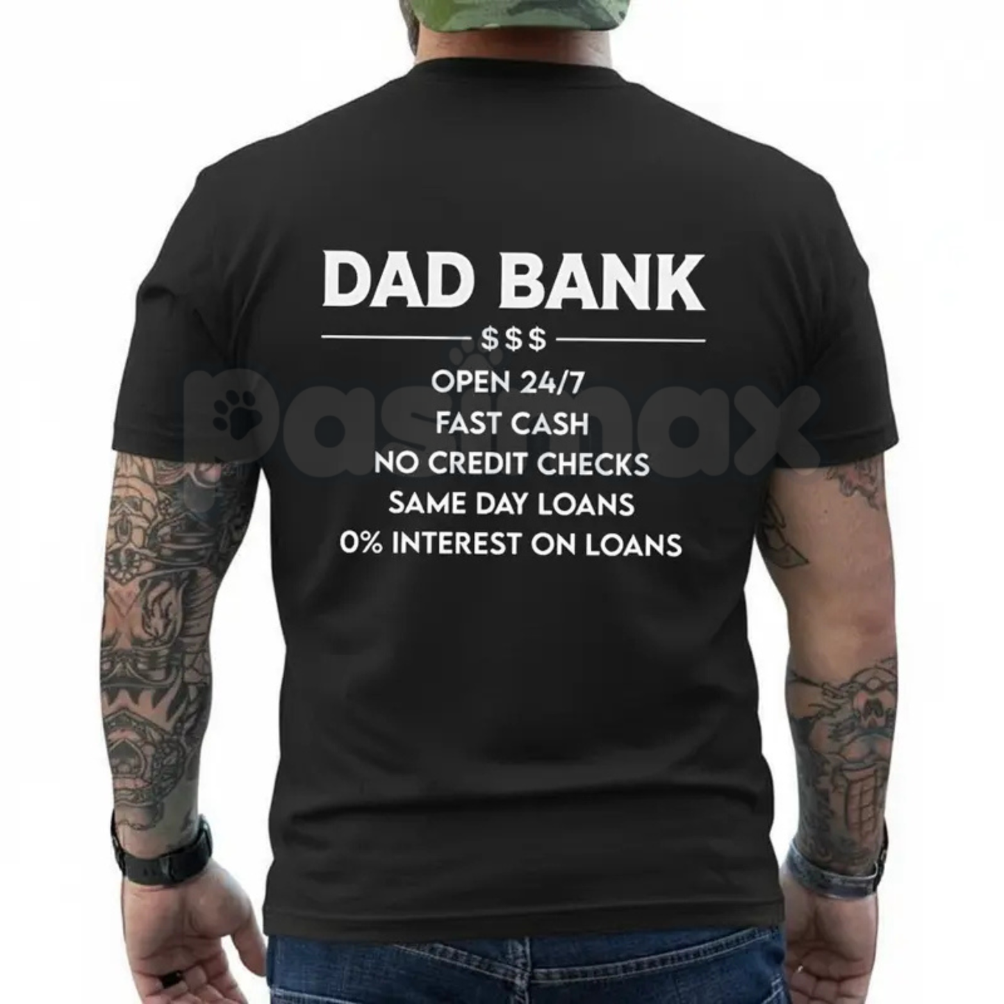 "Dad Bank 24/7" Funny Father's Day T-Shirt – Humorous ATM Provider Men's Graphic Tee