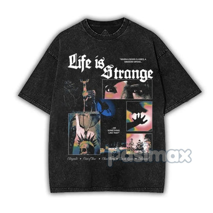 Life is Strange Washed T-Shirt – 2-Sided Vintage Retro Gaming Graphic Tee