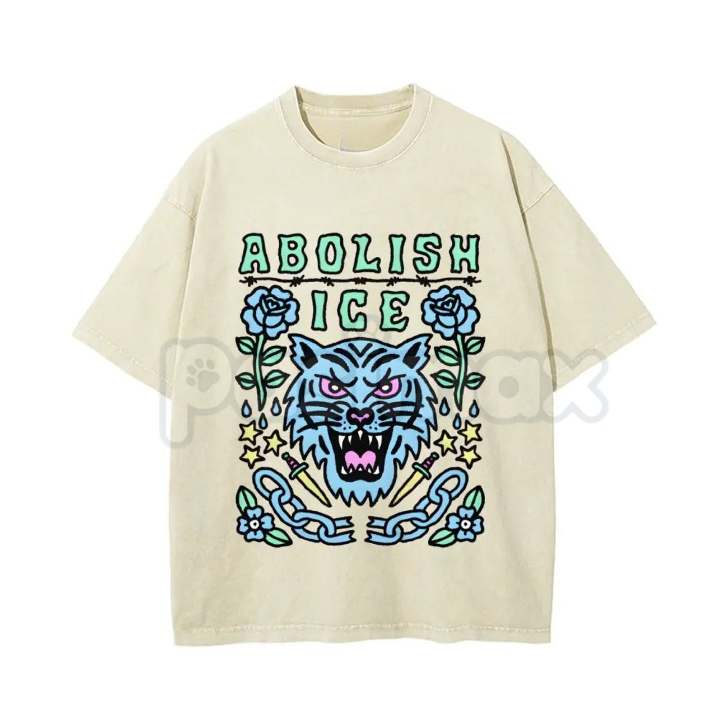 Unisex Abolish ICE Vintage Washed T-Shirt – Satirical Political Graphic Tee, Lightweight Retro Cotton Activist Top