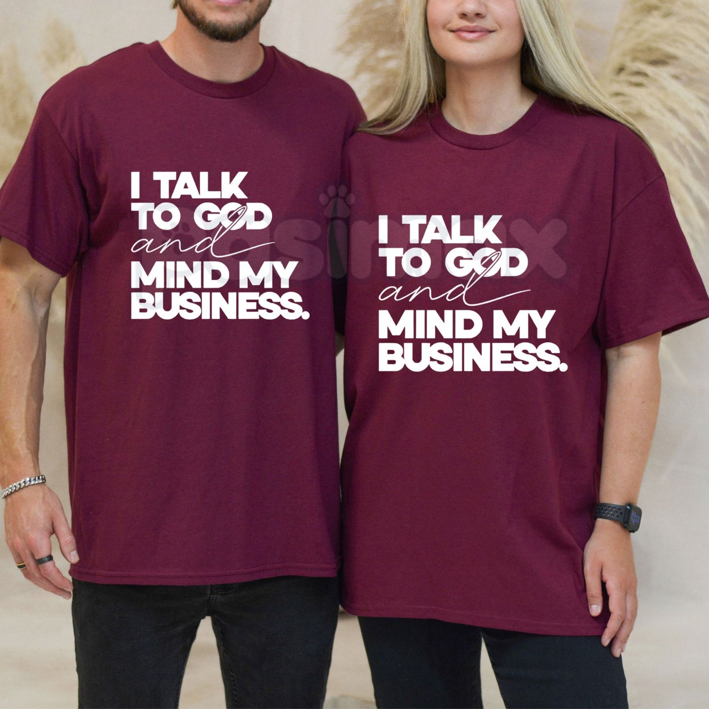 "I Talk To God And Mind My Business" T-Shirt – Inspirational Faith & Boundary Graphic Tee, Premium 100% Cotton Unbothered Christian Top, Soft Lived-In Heavyweight Peaceful Living Shirt, Made in USA