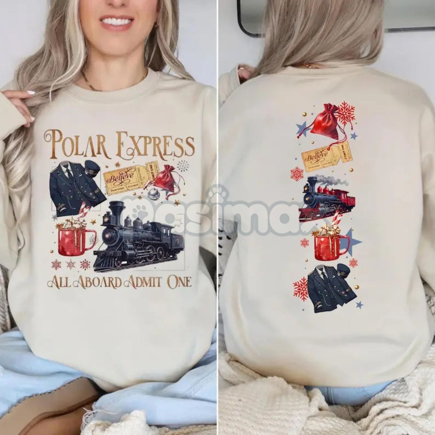 Polar Express Believe Double-Sided Sweatshirt – Retro 90s Christmas Movie Top