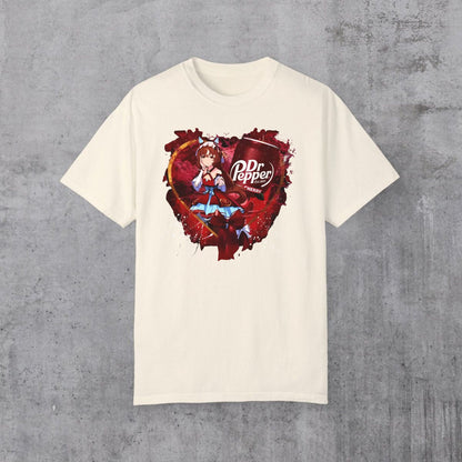 Uma Musume x Dr. Pepper T-Shirt - Anime Maid & Soda Print Tee, Cute Crossover Shirt