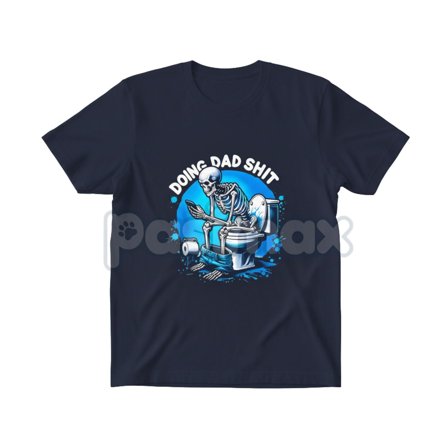 "Doing Dad Shit" Humorous Skeleton Graphic Cotton T-Shirt - Funny Fatherhood Slogan Tee, Relatable Dad Humor Apparel, Best Dad Gift