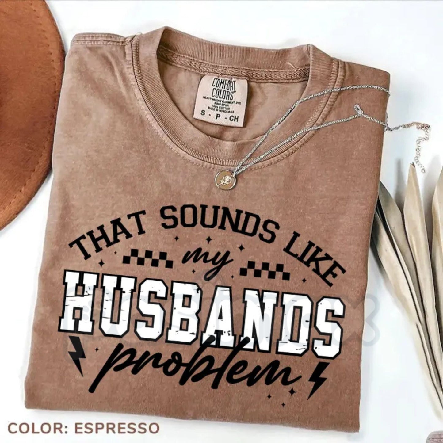 Comfort Colors® "Technically His Problem" T-Shirt – Funny Sarcastic Wife Tee, Retro Minimalist Marriage Shirt, Snarky Wifey Aesthetic Top, Edgy Couple’s Humor
