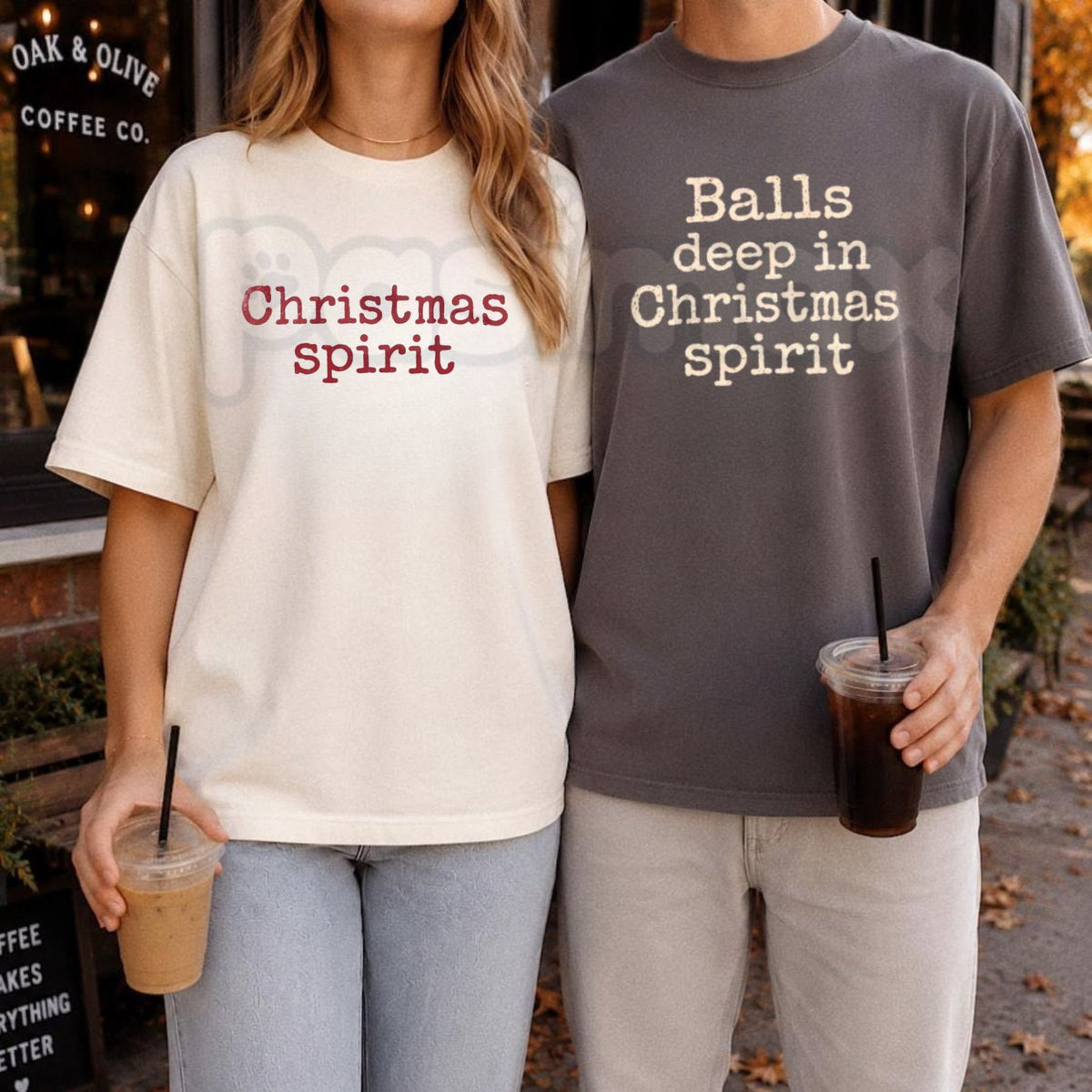 Comfort Colors® Funny Couple Christmas T-Shirt – Retro Matching Holiday Graphic Tee, Sarcastic Married & Dating Unisex Top & Winter Gift
