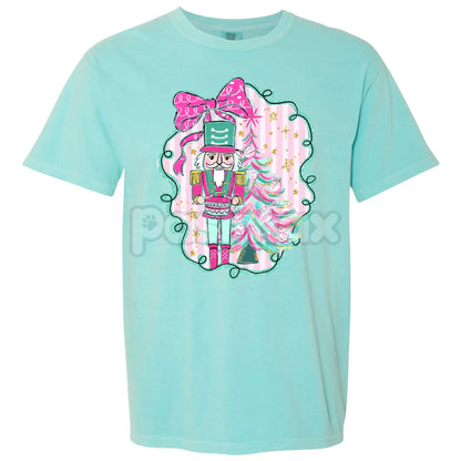 'NLB' Nutcracker Ballet Comfort Colors® T-Shirt – Pink & Teal Christmas Dancer Gift, Vintage Holiday Performance Tee