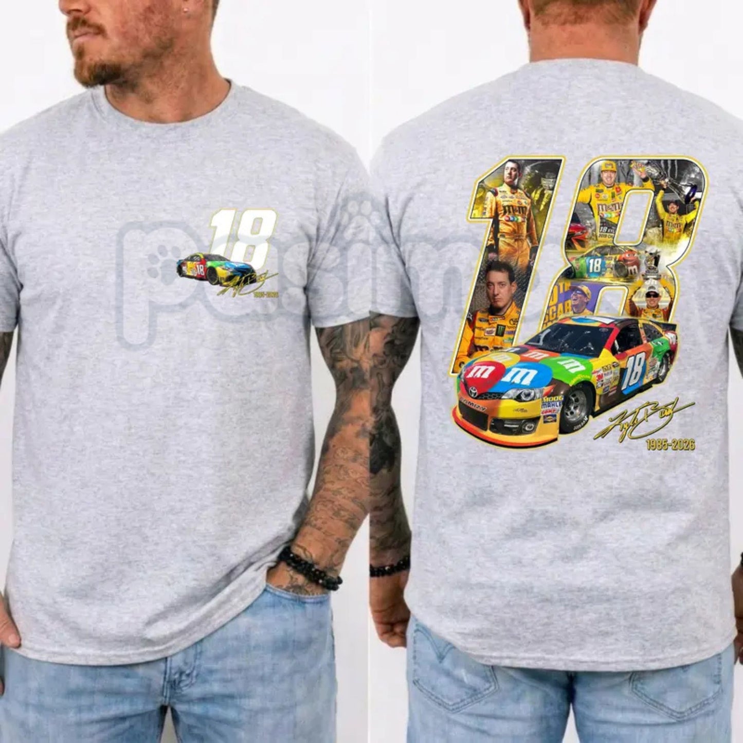Kyle Busch 18 Tribute T-Shirt – NASCAR Racing Legend Memorial Graphic Tee