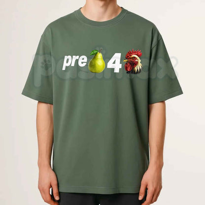 Pre Pear 4 Chicken T-Shirt – Funny Pun Foodie Unisex Cotton Graphic Tee