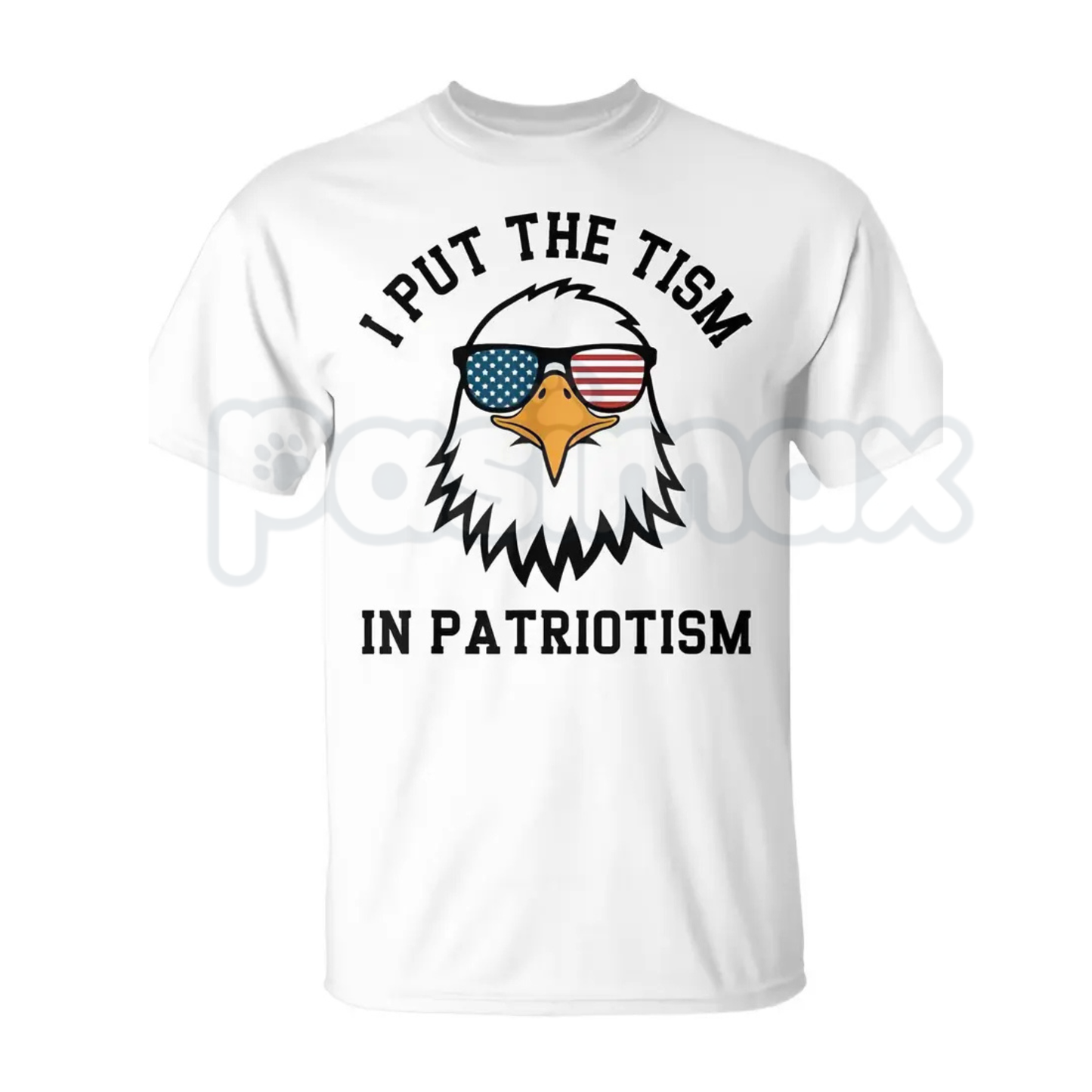 Funny "Put The Tism In Patriotism" T-Shirt – Sarcastic Autistic Pride Athletic Eagle Graphic Tee