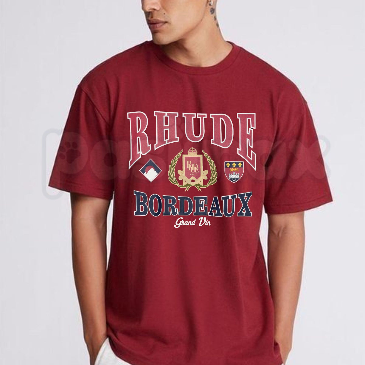 Rhude Bordeaux Grand Prix Graphic T-Shirt – Luxury Vintage Motorsport Streetwear Tee