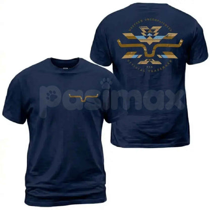 Kimes Ranch Horn Logo Aztec Print T-Shirt – Western Apparel Unisex Cotton Tee