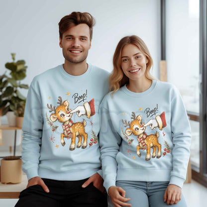 Boop Deer Graphic Sweatshirt | Cute Vintage Woodland Animal Crewneck
