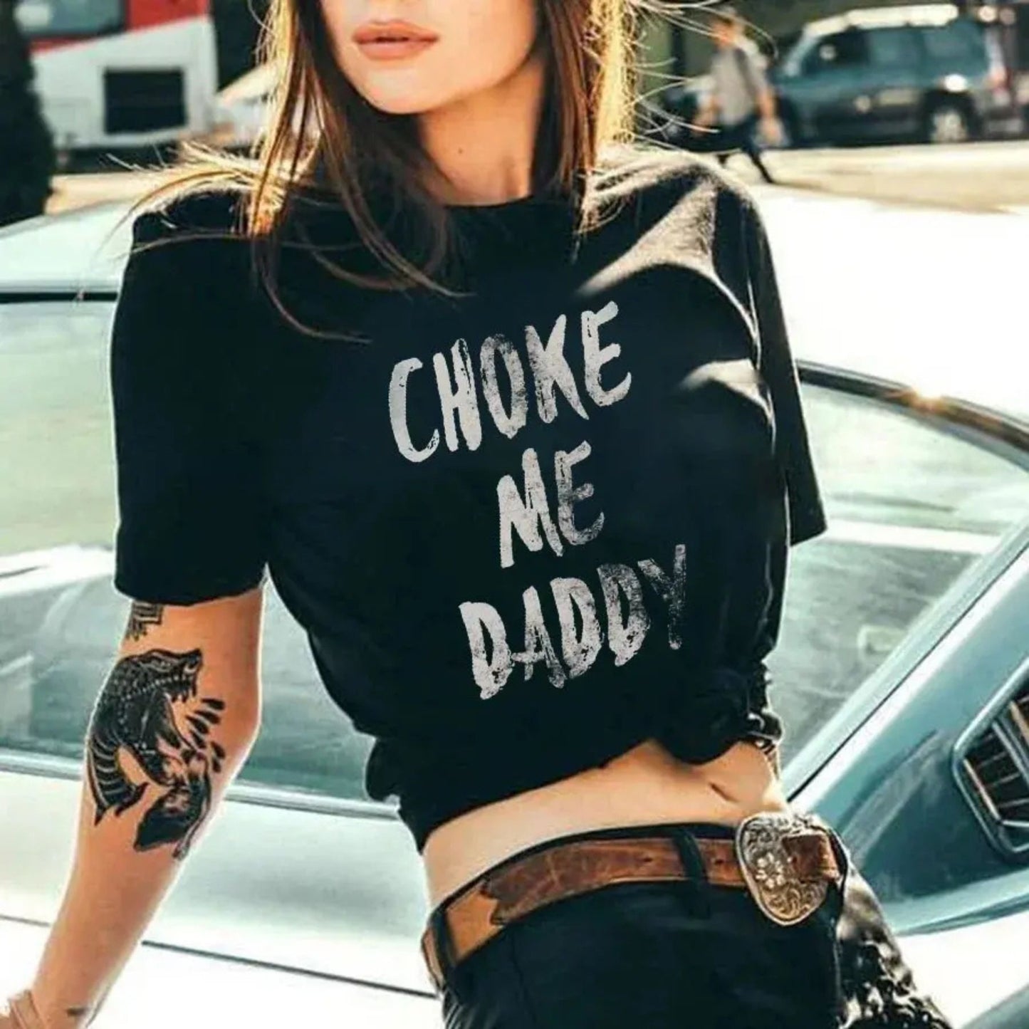 Choke Me Daddy T-Shirt – Funny Graphic Tee for Women, Trendy Summer Outfit, Gift for Girlfriend or Mother’s Day