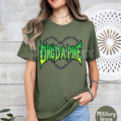 "OMG Da Pine" Black Tee - Funny Local Slogan T-Shirt, Unisex Casual Graphic Top, Florida / Regional Humor Apparel
