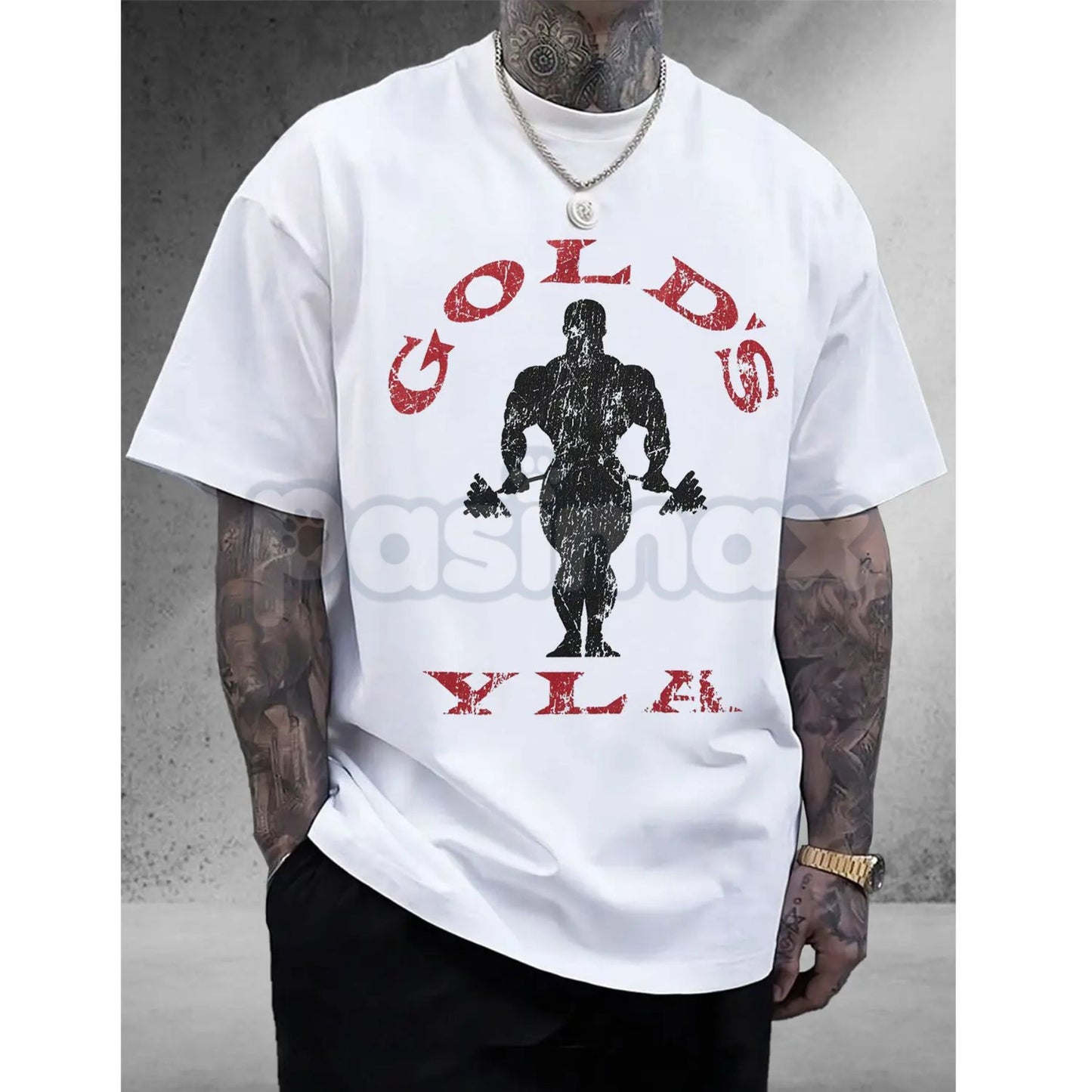Vintage Gold’s Gym Distressed T-Shirt - Retro Bodybuilding Muscle Beach Tee, Old School Weightlifting Heritage Shirt, 1965 Venice Beach Training Top