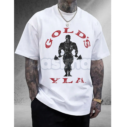 Vintage Gold’s Gym Distressed T-Shirt - Retro Bodybuilding Muscle Beach Tee, Old School Weightlifting Heritage Shirt, 1965 Venice Beach Training Top