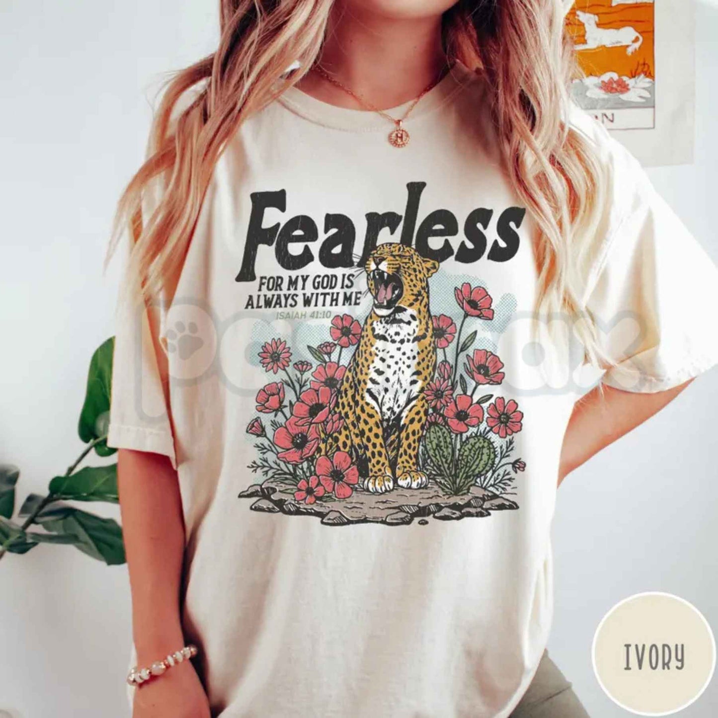 Fearless Isaiah 41:10 Faith Leopard Tee