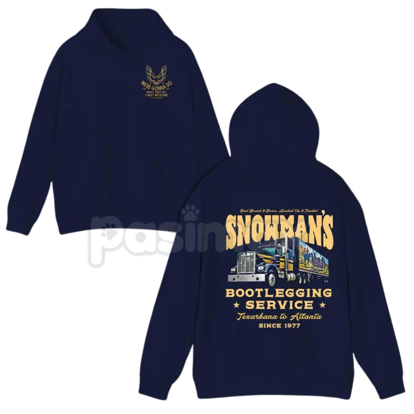 Snowman's Bootlegging Service 2-Sided Hoodie – Vintage Moonshine Graphic Pullover, Country & Outlaw Culture Apparel, Unisex