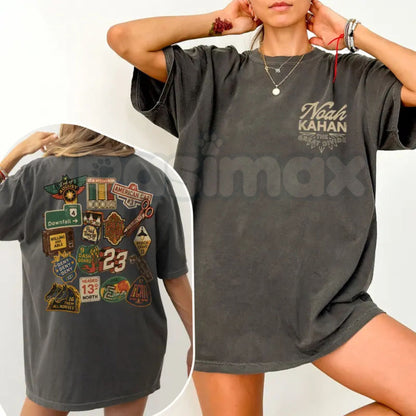 Comfort Colors® Noah Kahan "Porch Light" T-Shirt – Indie Folk Concert Tee, Back Print Lyric Graphic Shirt, Aesthetic Stick Season Fan Apparel