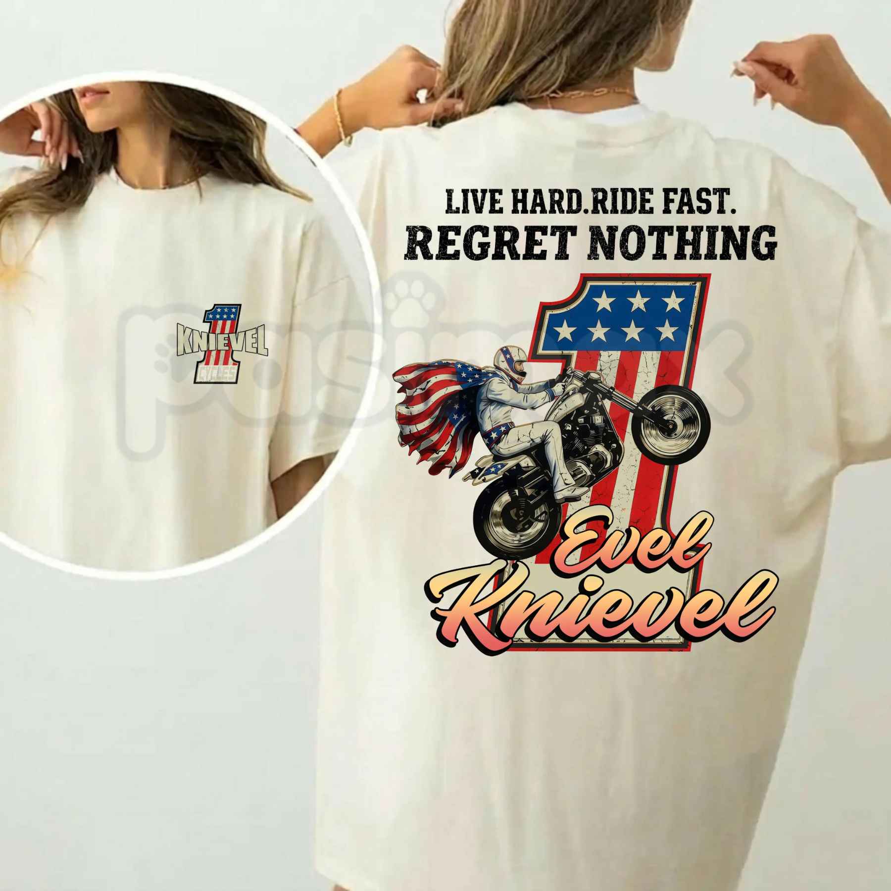 Evel Knievel Tee – Live Hard Ride Fast T-Shirt – Pasimax