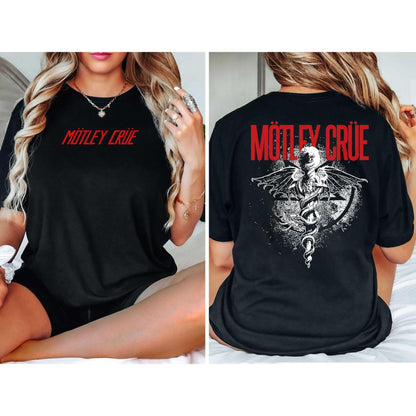 Motley Crue Tour Shirt - ‘Kickstart My Heart’ Front & Back Print, Black Rock Concert Tee