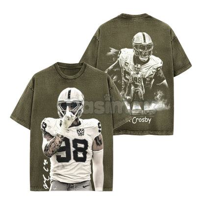 The Condor Maxx Crosby T-shirt – Premium 100% Cotton Acid Wash, Football American Fans Tee