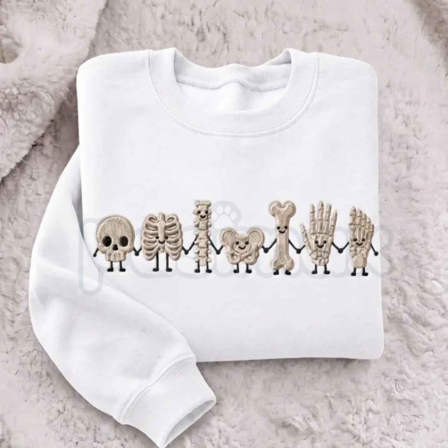 Radiology Tech Skeleton Embroidered Sweatshirt – Cute X-Ray Tech Crewneck