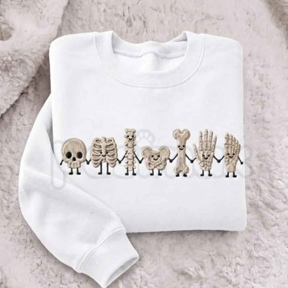 Radiology Tech Skeleton Embroidered Sweatshirt – Cute X-Ray Tech Crewneck
