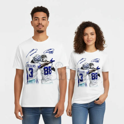 CeeDee Lamb & George Pickens Graphic T-Shirt - NFL Superstar Wide Receiver Tee, Football Fan Apparel, Dynamic WR Duo Gift