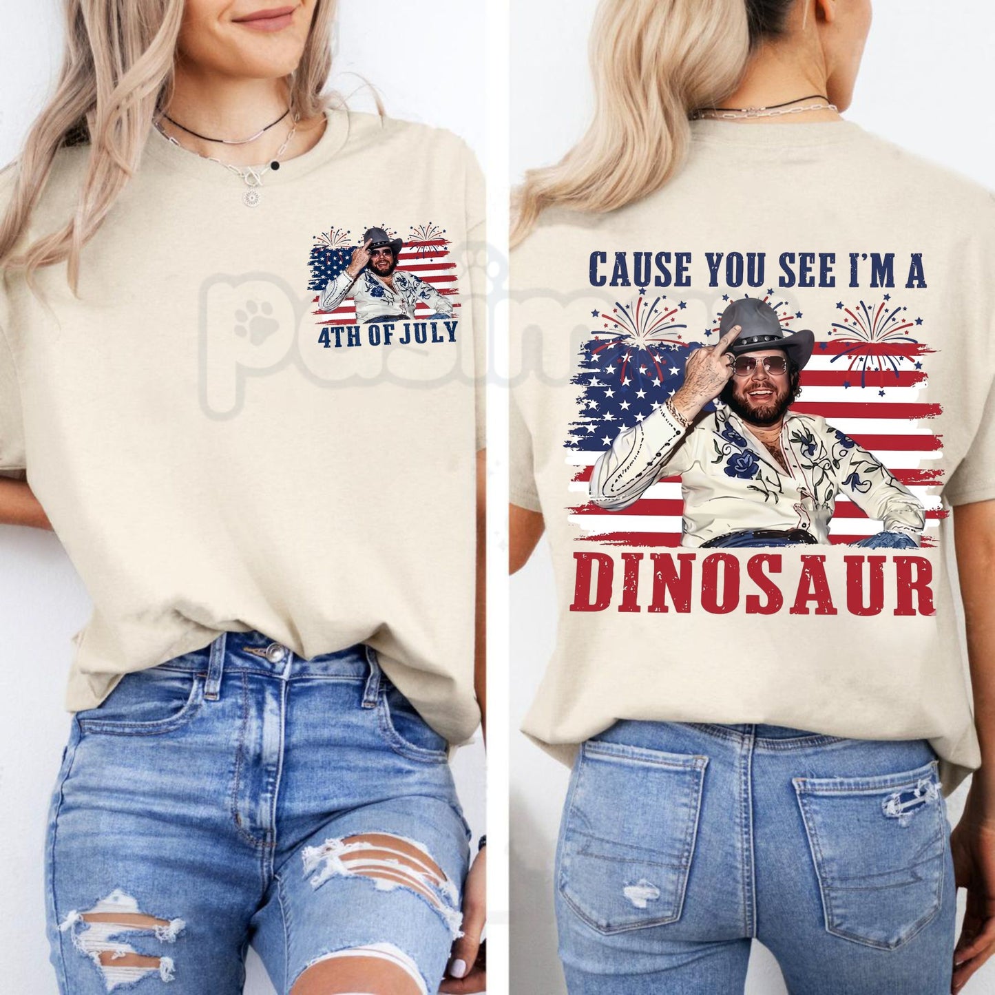 Funny "Dinosaur" Hank Williams Jr. Bocephus T-Shirt – Patriotic 4th of July Western Cowboy Quote Graphic Tee