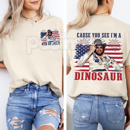 Funny "Dinosaur" Hank Williams Jr. Bocephus T-Shirt – Patriotic 4th of July Western Cowboy Quote Graphic Tee