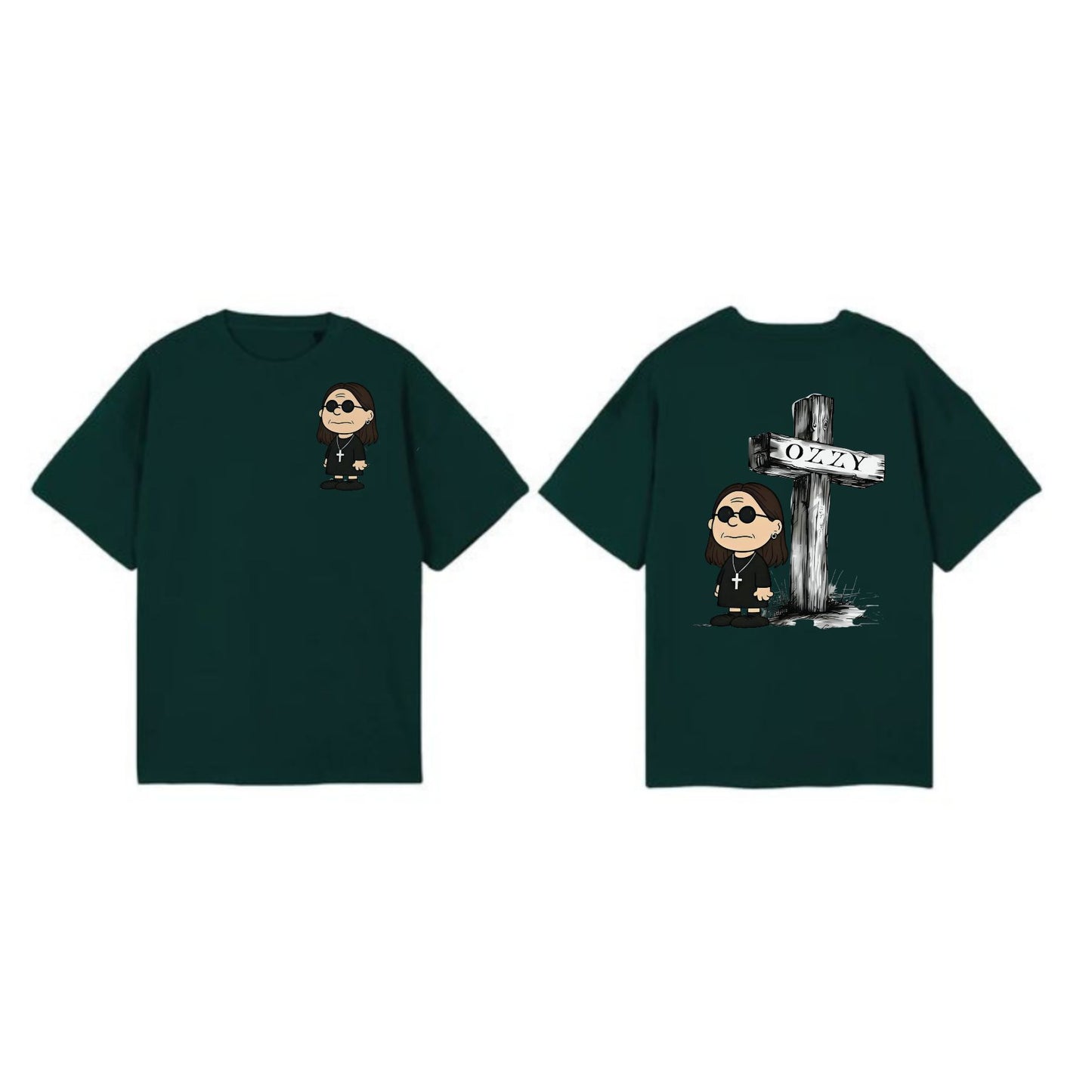 Ozzy Osbourne Tribute Tee - Charlie Brown Rock Band Graphic Shirt, Funny Rock & Cartoon Mashup