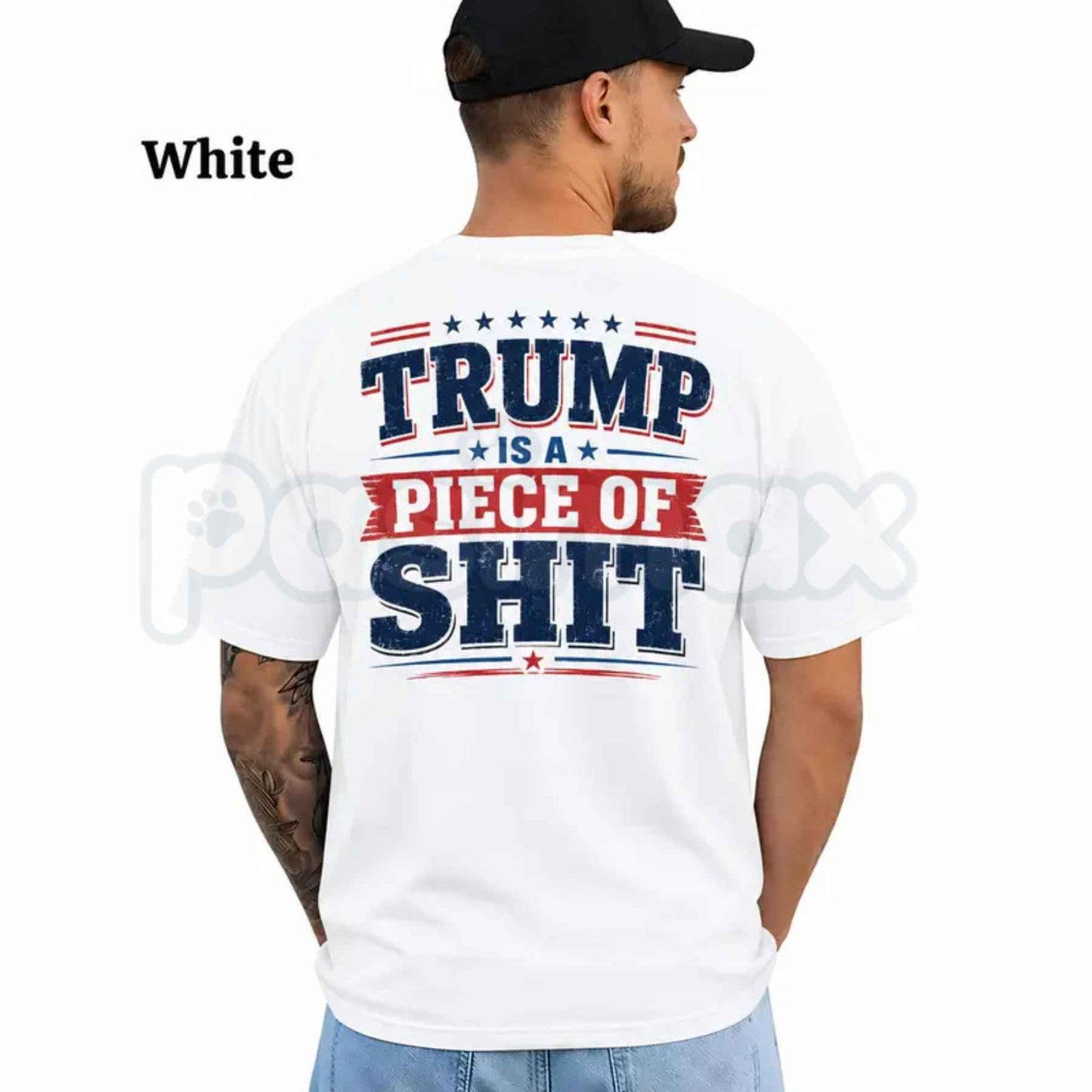 Trump Is A Piece Of Shirt T-Shirt – Funny Political Satire Pun Unisex Cotton Graphic Tee
