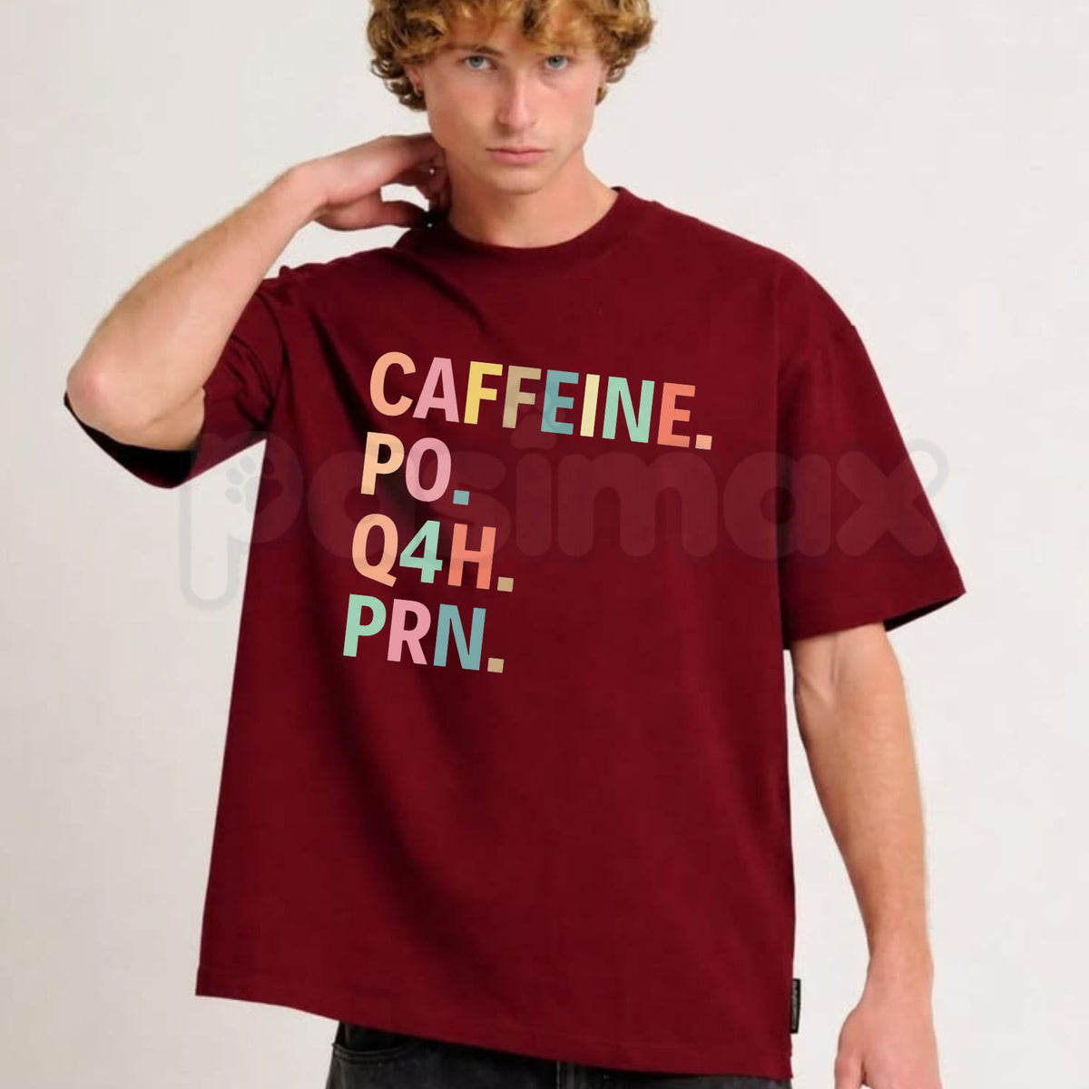 Caffeine PO Q4H PRN T-Shirt – Funny Nurse ICU Medical Prescription Tee