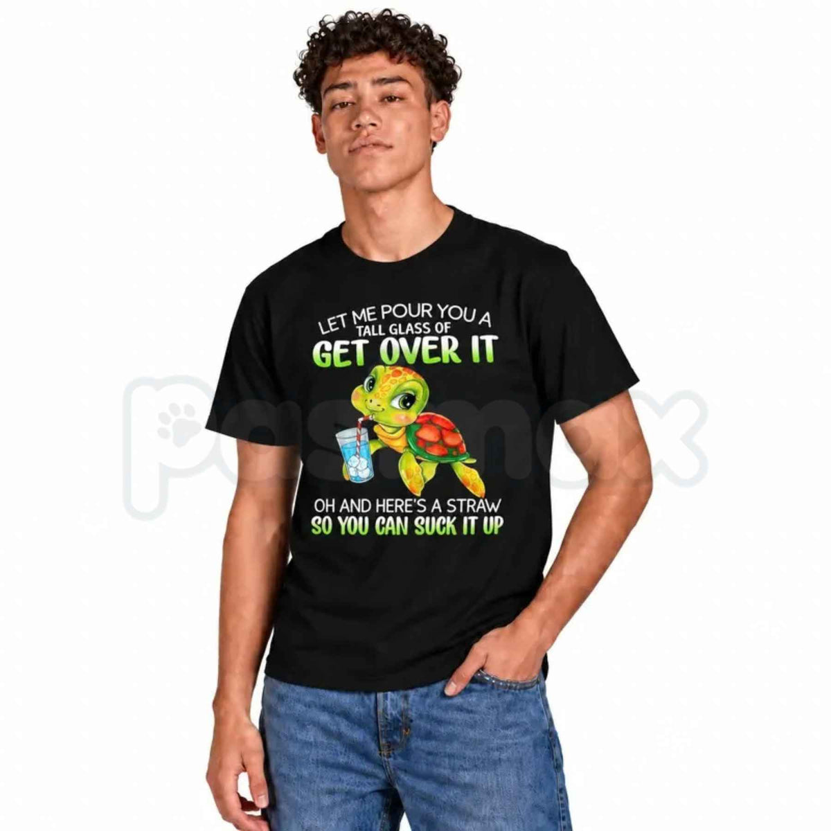 Get Over It Turtle T-Shirt – Funny Sarcastic Animal Quote Unisex Tee