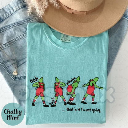 Comfort Colors® 'I'm Not Going' Slogan T-Shirt – Retro Sarcastic Quote Tee, Social Battery Low Humor Shirt, Cozy Homebody Apparel