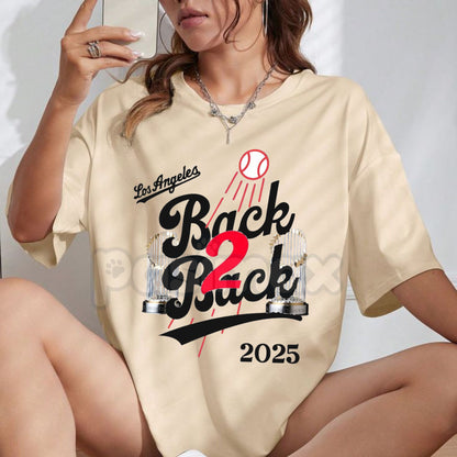 LA Back to Back Champions T-Shirt - Dynasty Fan Game Day Tee, Unisex LA Victory Graphic Top, Sports Prediction Apparel