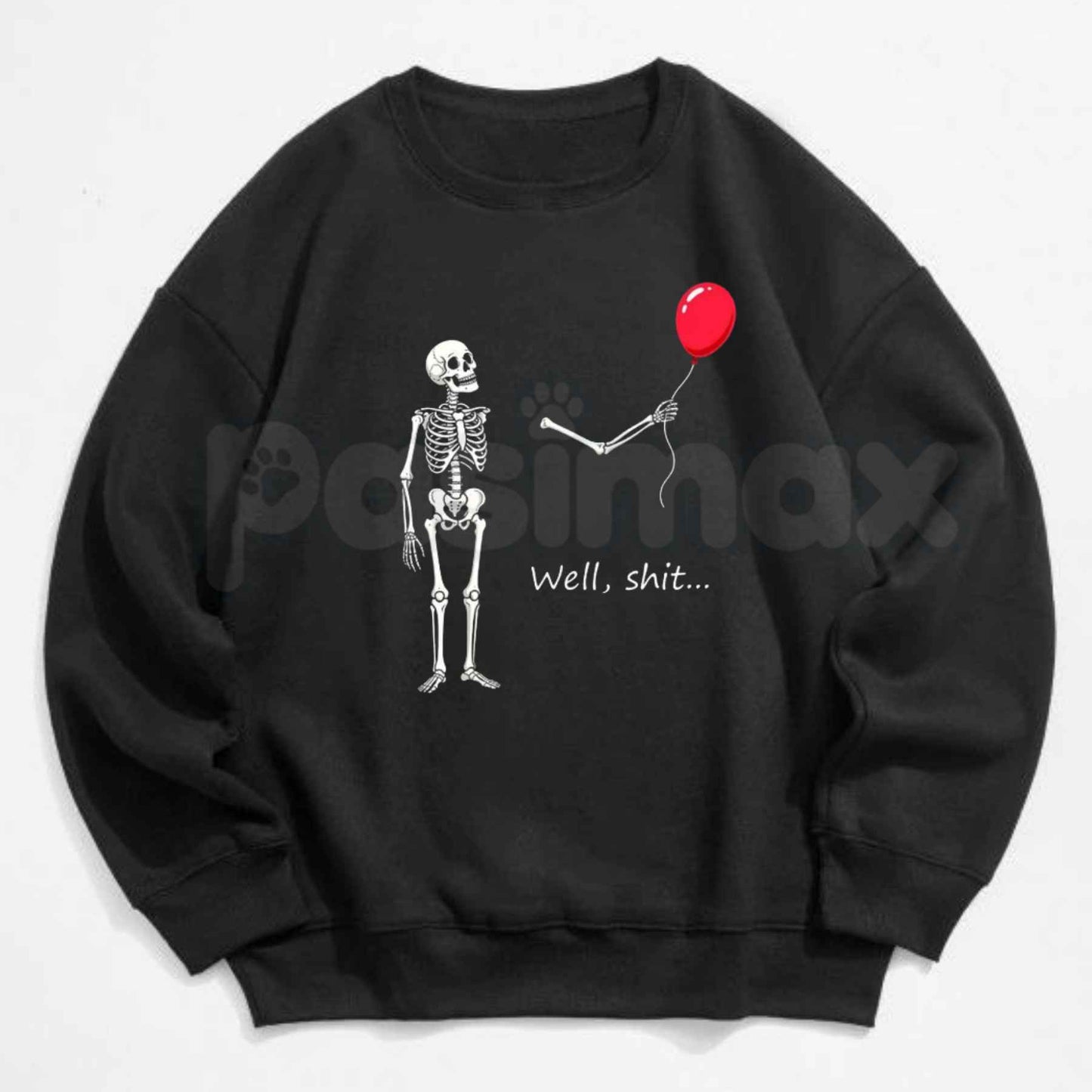 Funny Skeleton Balloon Shirt – Cute Spooky Skeleton Hoodie & Dark Humor Gift Sweatshirt