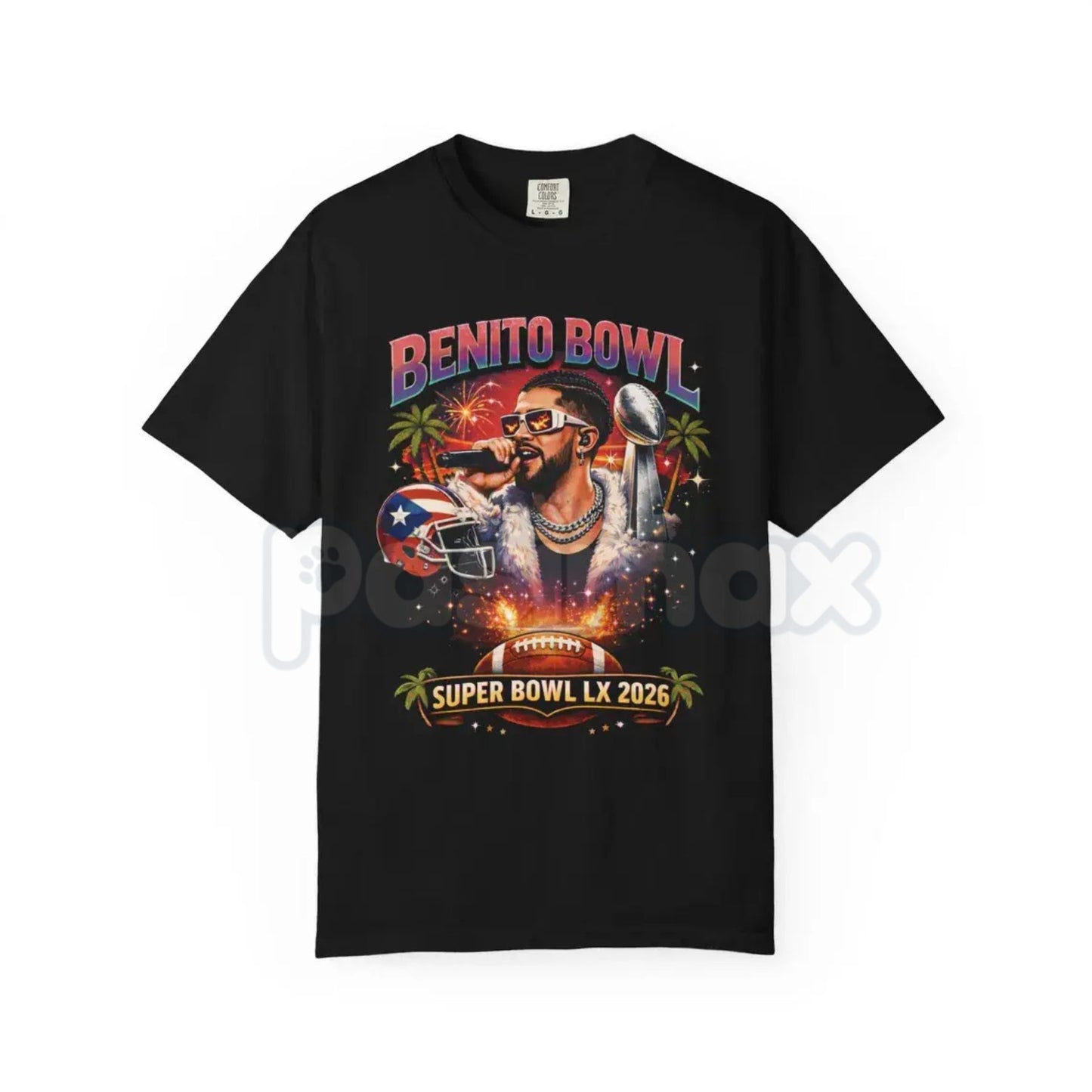 Comfort Colors® Benito Bowl "Half Time" T-Shirt – Vintage Sporty Bad Bunn Tee, Retro Game Day Concert Shirt, Most Wanted Game Day Top, Latin Urban Aesthetic