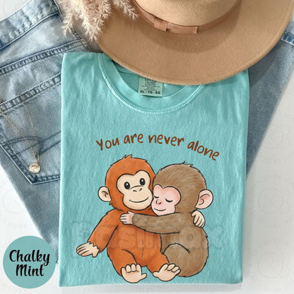 Comfort Colors® Viral Punch Monkey T-Shirt – Cute Baby Monkey Hugging Plush Toy Graphic Tee, Trending Meme Animal Shirt, Wholesome Aesthetic Monkey Top
